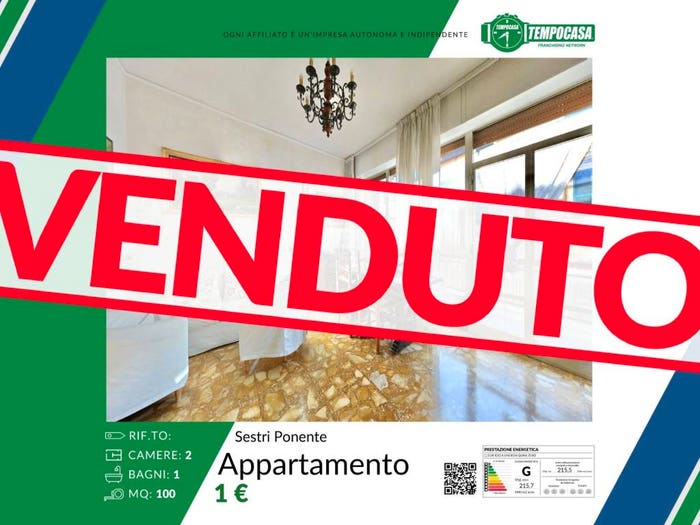 Appartamento trilocale in vendita in Via Ettore Cadenaccio, Sestri Ponente, Genova