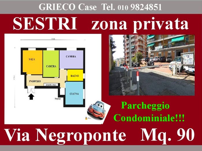 Appartamento trilocale in vendita in Via Negroponte, Sestri Ponente, Genova