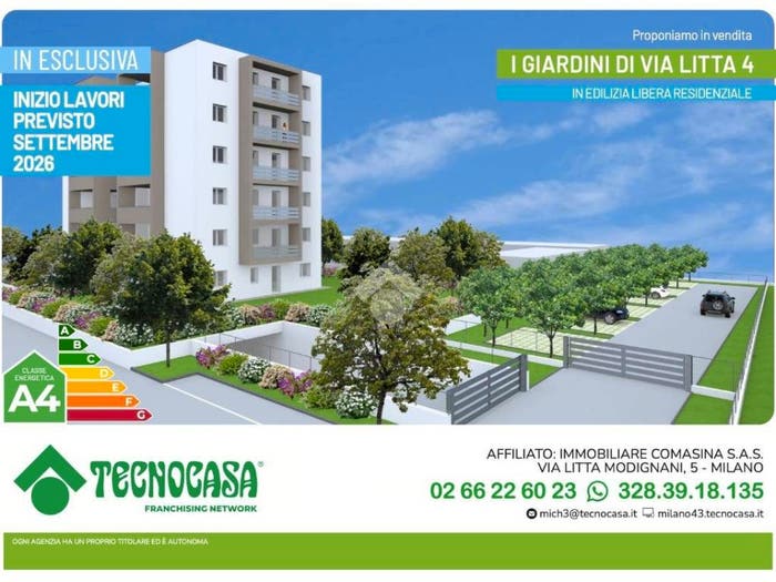Appartamento quadrilocale in vendita in Via Alessandro Litta Modignani, Comasina, Milano