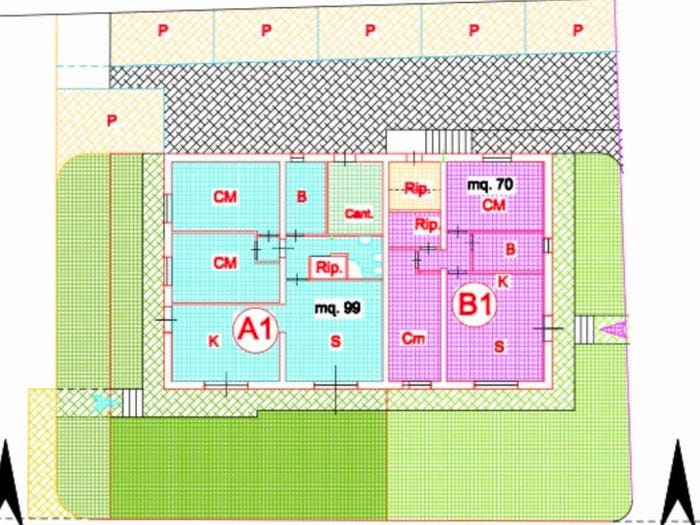 Appartamento trilocale in vendita in Via Alcide de Gasperi, Semicentro, Cascina