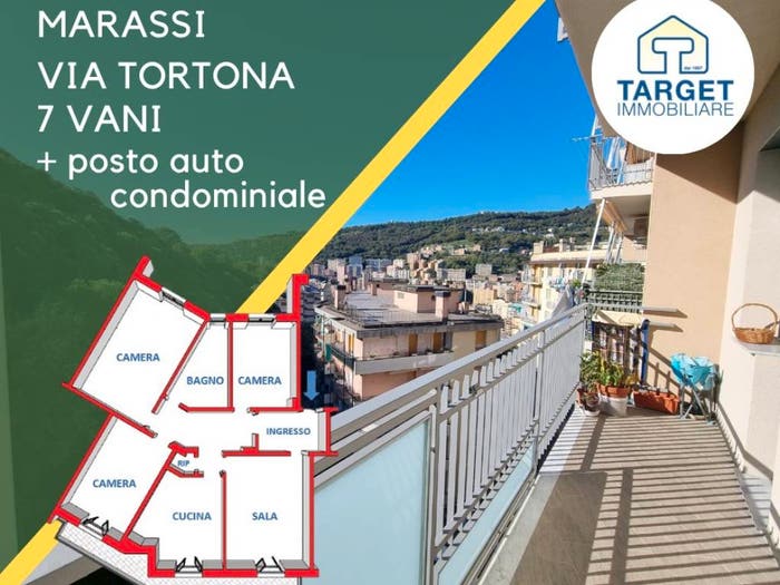 Appartamento quadrilocale in vendita in Via Tortona, Staglieno, Genova
