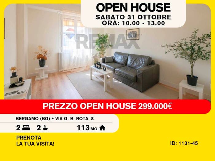 Appartamento trilocale in vendita in Via G B Rota, Cimitero, Bergamo