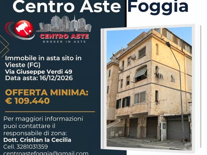 Appartamento con 5 locali in vendita in Via Giuseppe Verdi Vieste FG Italia, Centro, Vieste