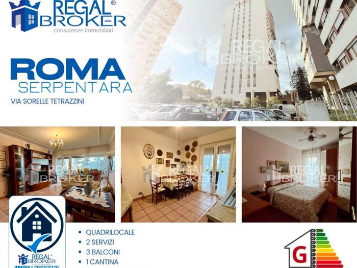 Appartamento con 5 locali in vendita in Via Sorelle Tetrazzini, Serpentara, Roma