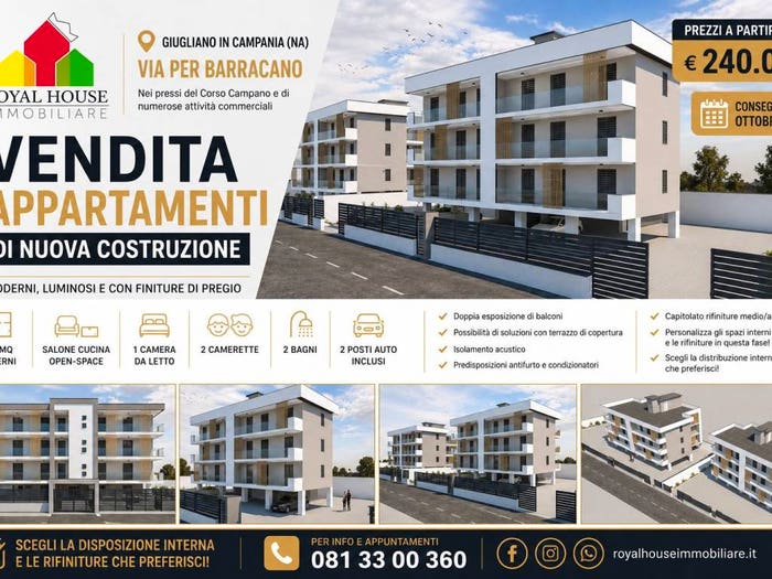 Appartamento quadrilocale in vendita in Via F Barracano, Epitaffio Stadio, Giugliano in Campania