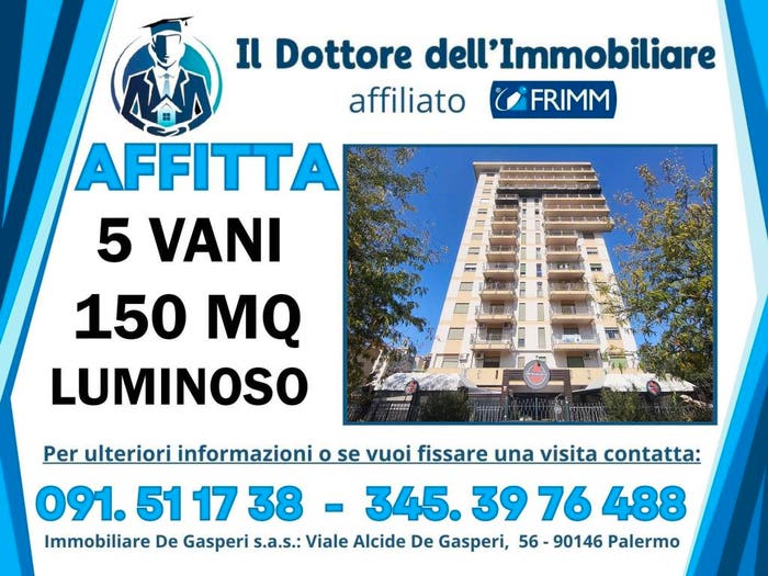 Appartamento con 5 locali in affitto in Piazzale Alcide De Gasperi, Resuttana, Palermo