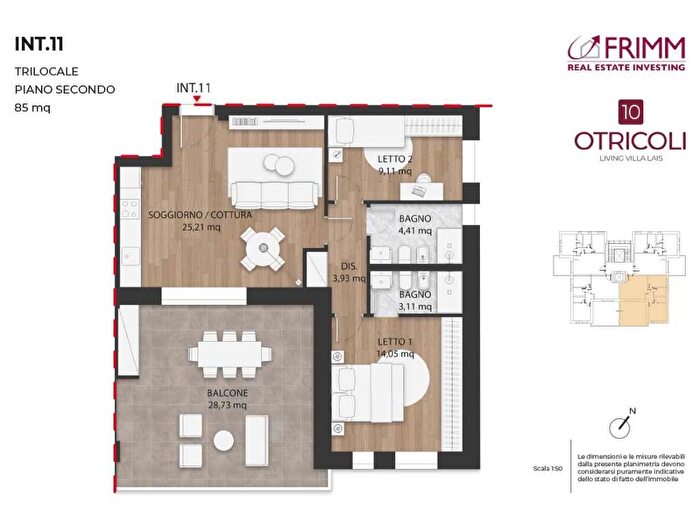 Appartamento trilocale in vendita in Via Otricoli, Furio Camillo, Roma
