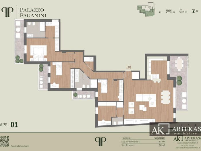 Appartamento trilocale in vendita in Via Paganini, San Martino, Novara