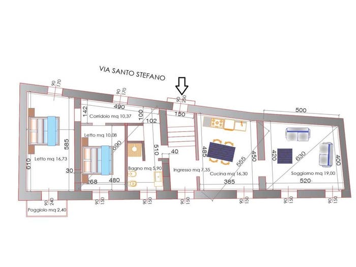 Appartamento trilocale in vendita in Via Santo Stefano, Centro, Monselice