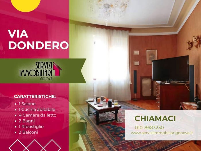 Appartamento con 6 locali in vendita in Via Stefano Dondero, Sampierdarena, Genova