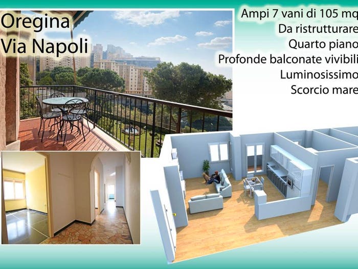 Appartamento quadrilocale in vendita in Via Napoli, Oregina, Genova