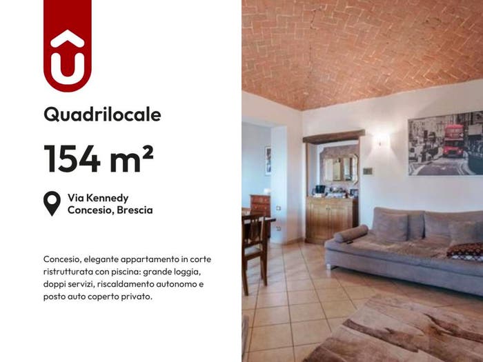Appartamento quadrilocale in vendita in Via John Fitzgerald Kennedy, Centro, Concesio