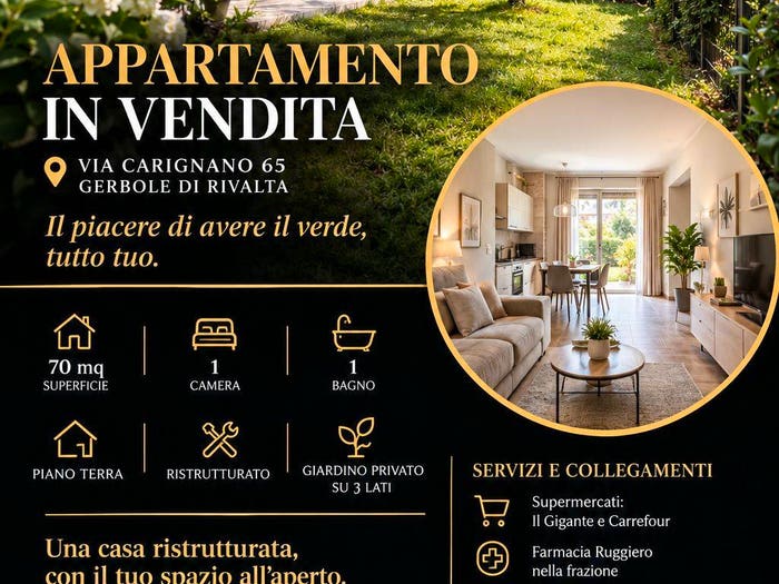 Appartamento bilocale in vendita in Via Carignano, Gerbole, Rivalta di Torino