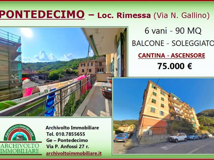 Appartamento trilocale in vendita in Via Natale Gallino, Pontedecimo, Genova