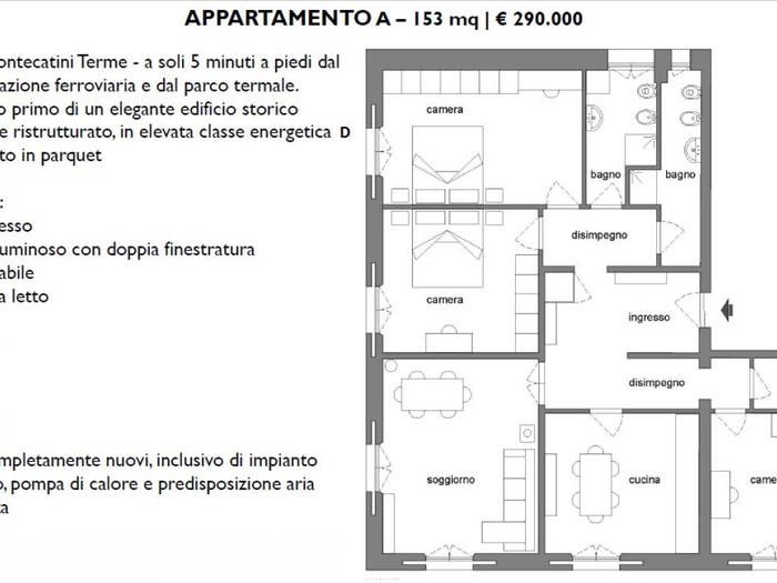 Appartamento con 5 locali in vendita in MontecatiniTerme