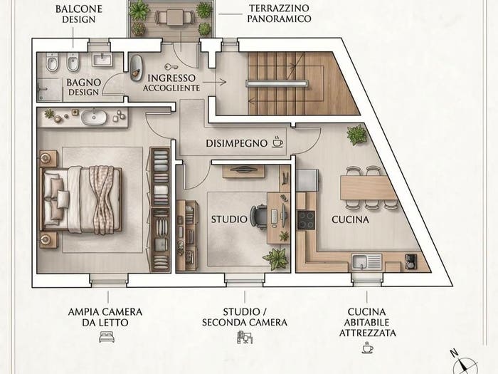 Appartamento trilocale in vendita in Via Ferdinando Paoletti, Leopoldo Vittorio Emanuele Statuto, Firenze