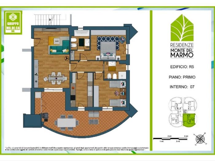 Appartamento trilocale in vendita in Via Monte del Marmo, Casalotti, Roma