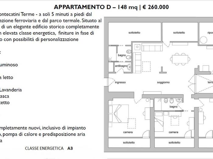 Appartamento quadrilocale in vendita in MontecatiniTerme