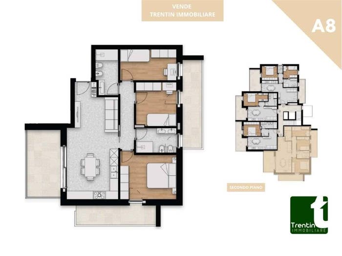 Appartamento con 6 locali in vendita in Viale Vito Bellini, Centro, Pergine Valsugana
