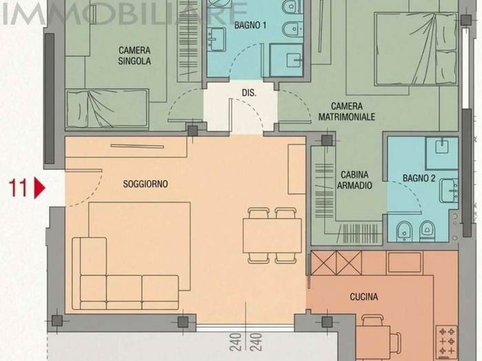 Appartamento trilocale in vendita in Via Roma, Centro, Siziano