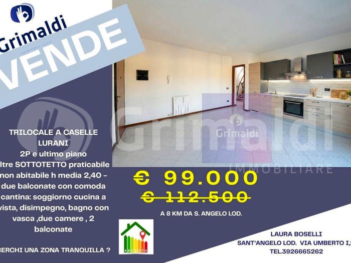 Appartamento trilocale in vendita in Via Borsellino, Centro, Caselle Lurani