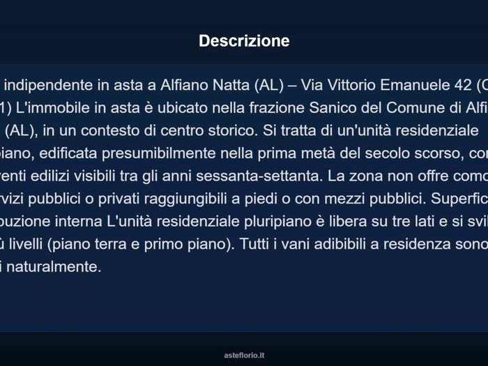Casa trilocale in vendita in Via Vittorio Emanuele, Sanico, Alfiano Natta