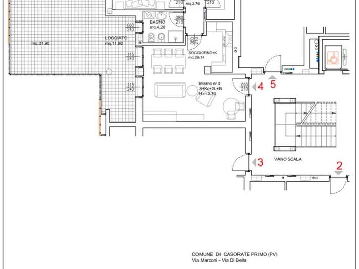 Appartamento trilocale in vendita in Via Guglielmo Marconi No Number, Casorate Primo