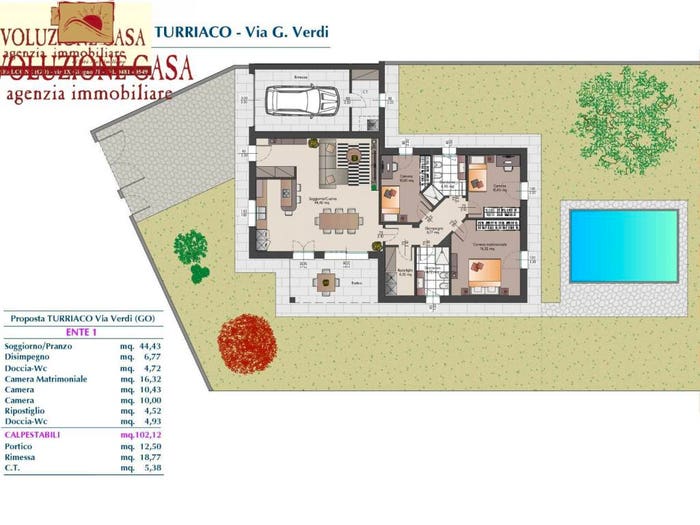 Casa con 6 locali in vendita in via verdi, Turriaco