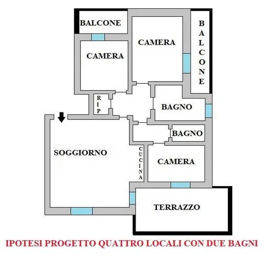 Appartamento quadrilocale in vendita in Via Ippodromo, Gallaratese, Milano