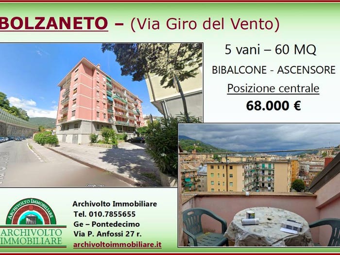Appartamento bilocale in vendita in Via Giro del Vento, Bolzaneto, Genova