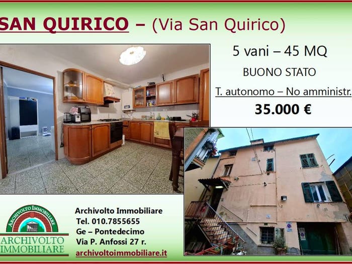 Appartamento bilocale in vendita in Via San Quirico, Pontedecimo, Genova