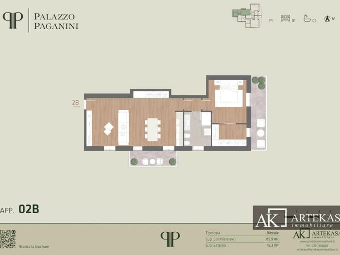 Appartamento bilocale in vendita in Via Paganini, San Martino, Novara