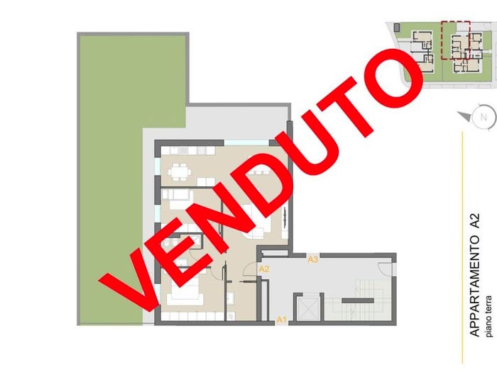 Appartamento trilocale in vendita in Via Marmolada, Fagnano Olona