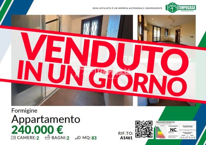 Appartamento trilocale in vendita in Via Marzabotto, Formigine