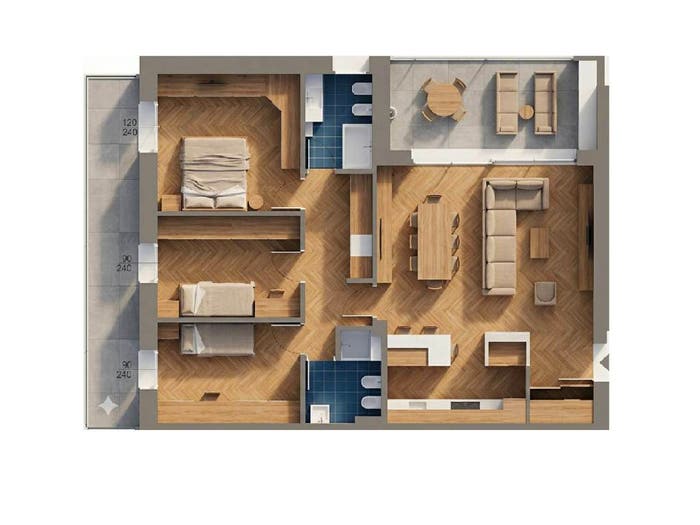 Appartamento quadrilocale in vendita in Via Filippo Turati, Curno