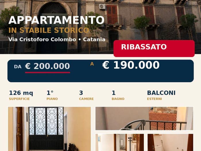 Appartamento quadrilocale in vendita in Via Cristoforo Colombo, Centro Storico, Catania