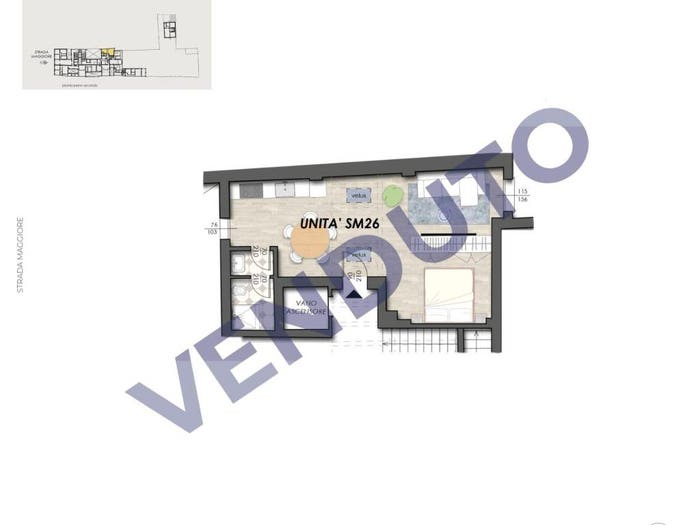 Appartamento bilocale in vendita in Strada Maggiore, Santo Stefano, Bologna