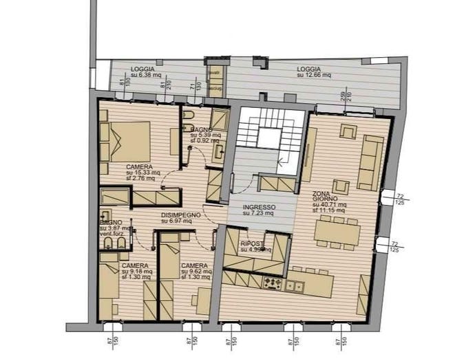 Appartamento quadrilocale in vendita in Centro, Oderzo