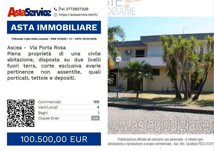 Appartamento quadrilocale in vendita in Via Porta Rosa, Marina, Ascea