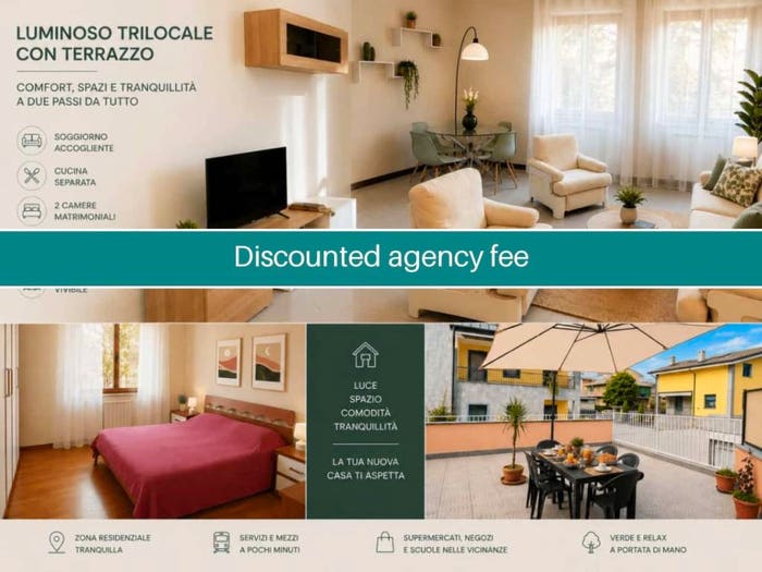 Appartamento trilocale in affitto in Via Valera, Centro, Arese