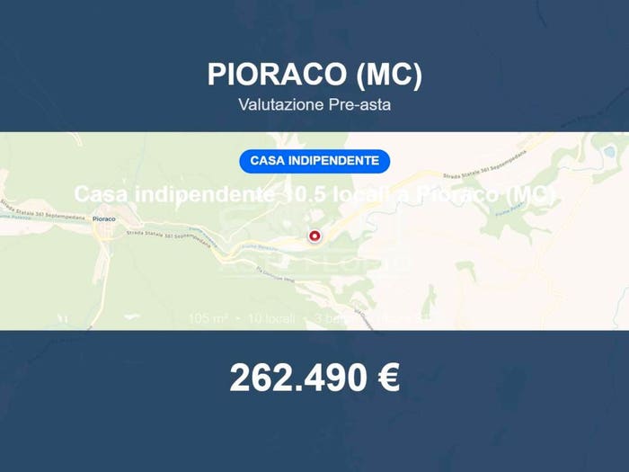 Casa quadrilocale in vendita in Località Paradiso null, Centro, Pioraco