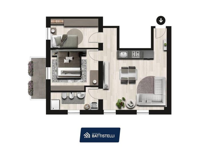 Appartamento trilocale in vendita in Via Lago di Garda, Bastia, Bastia Umbra