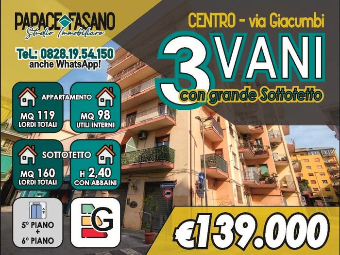 Appartamento trilocale in vendita in Via Giacumbi, Centro, Battipaglia