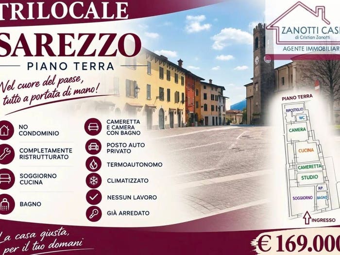 Appartamento trilocale in vendita in Piazza Cesare Battisti, Centro, Sarezzo