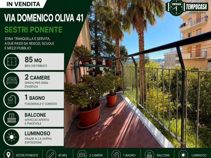 Appartamento trilocale in vendita in Via Domenico Oliva, Sestri Ponente, Genova