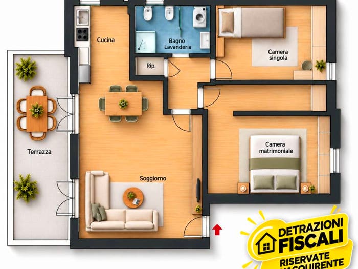 Appartamento trilocale in vendita in Via Nino Bixio, Villafranca di Verona