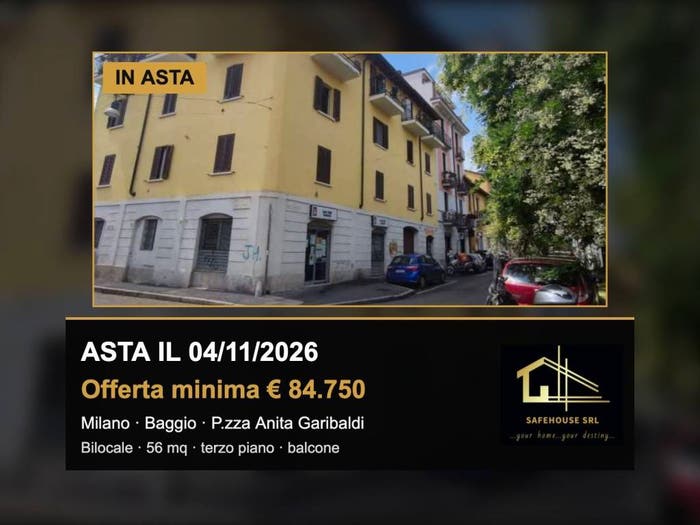Appartamento bilocale in vendita in Piazza Anita Garibaldi, Baggio, Milano
