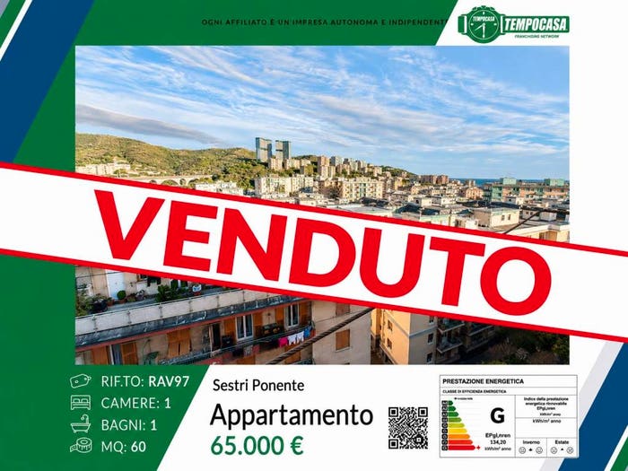 Appartamento bilocale in vendita in Via Francesco Ravaschio, Sestri Ponente, Genova