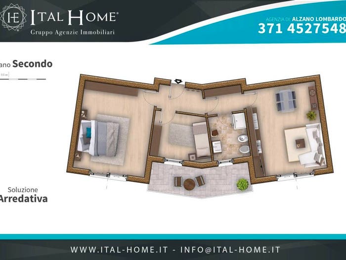 Appartamento trilocale in vendita in Via Luigi Einaudi, Centro, Albino