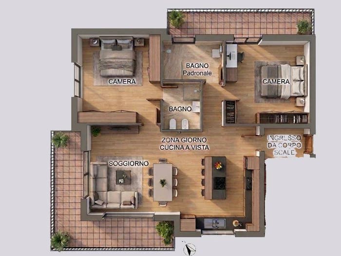 Appartamento trilocale in vendita in Via Semide, Centro, Martignacco